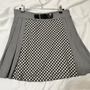 Zara Plaid Skirt w Leather Belt